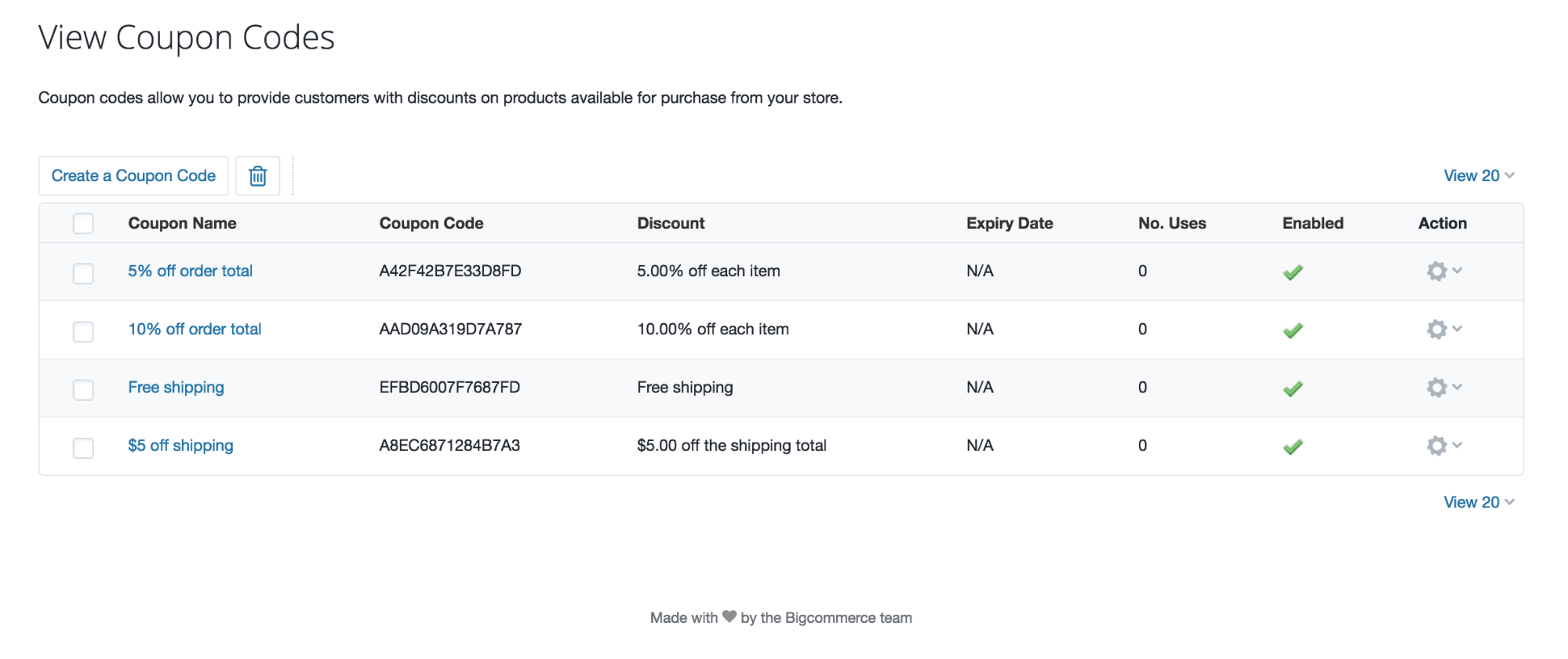 Bigcommerce discount coupons